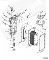 Теплообменник радиатор масляный Cummins QSC, QSL, L, ISL 3966365 5284362 3944464  
